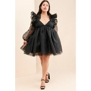 Selkie Sugarfrill Mini Dress Black Size M